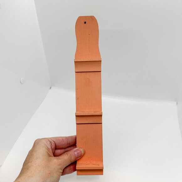 Vintage Wood Mini Trinket Shelf Set Peach Wall Hanging Cottagecore Country - Picture 3 of 5